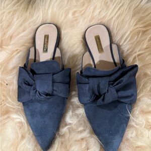 Louise et Cie Dark Blue Bow Mules